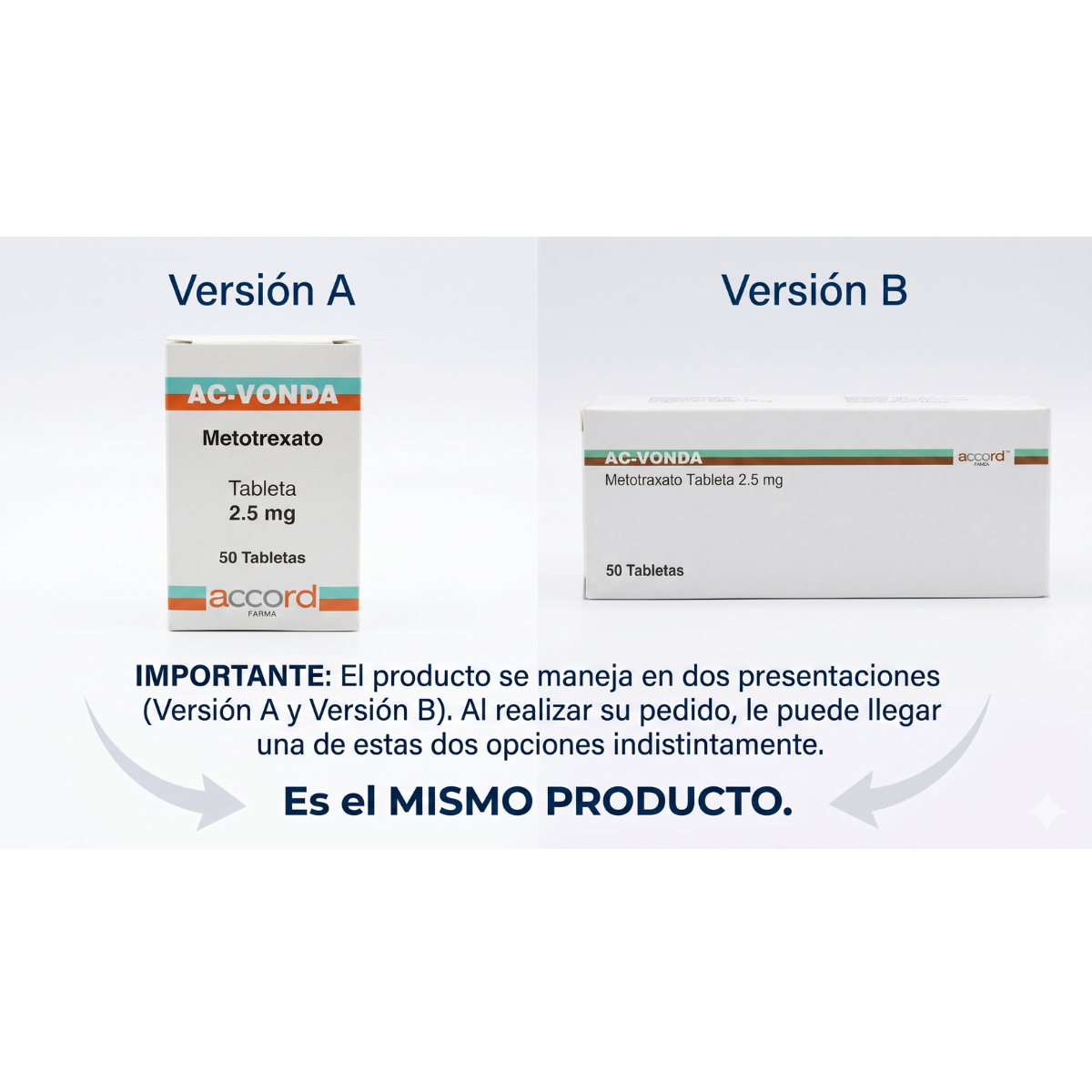 Ac-Vonda Metotrexato 2.5 Mg Caja con 50 Tabletas Accord Farma