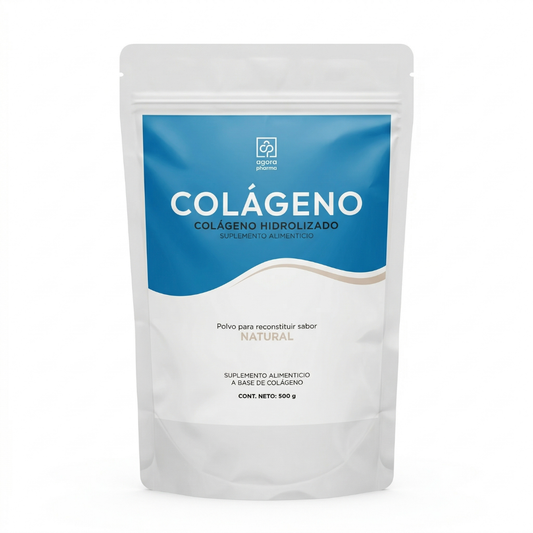 Colágeno Hidrolizado En Polvo Sabor Natural Bolsa Con 500 Gr. 50 Servs