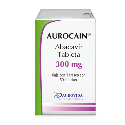 Aurocain Abacavir 300mg Frasco Con 60 Tabletas- Aurovida