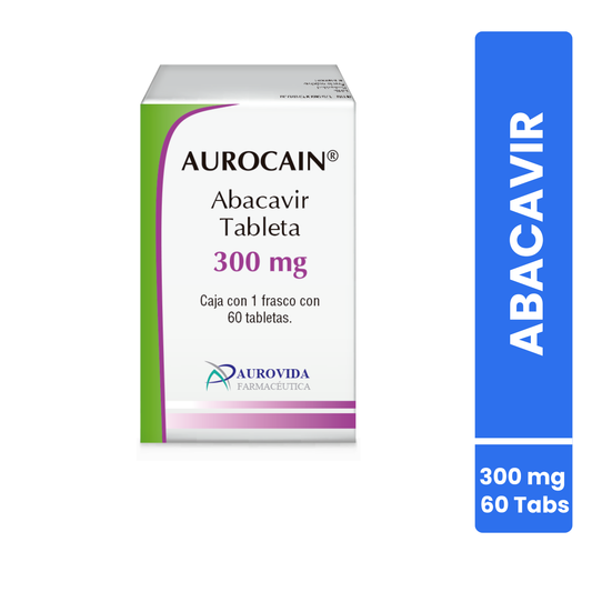 Aurocain Abacavir 300mg Frasco Con 60 Tabletas- Aurovida