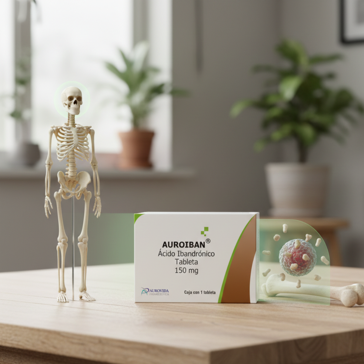 Auroiban Ácido Ibandrónico Caja Con 1 Tab. 150 Mg Aurovida