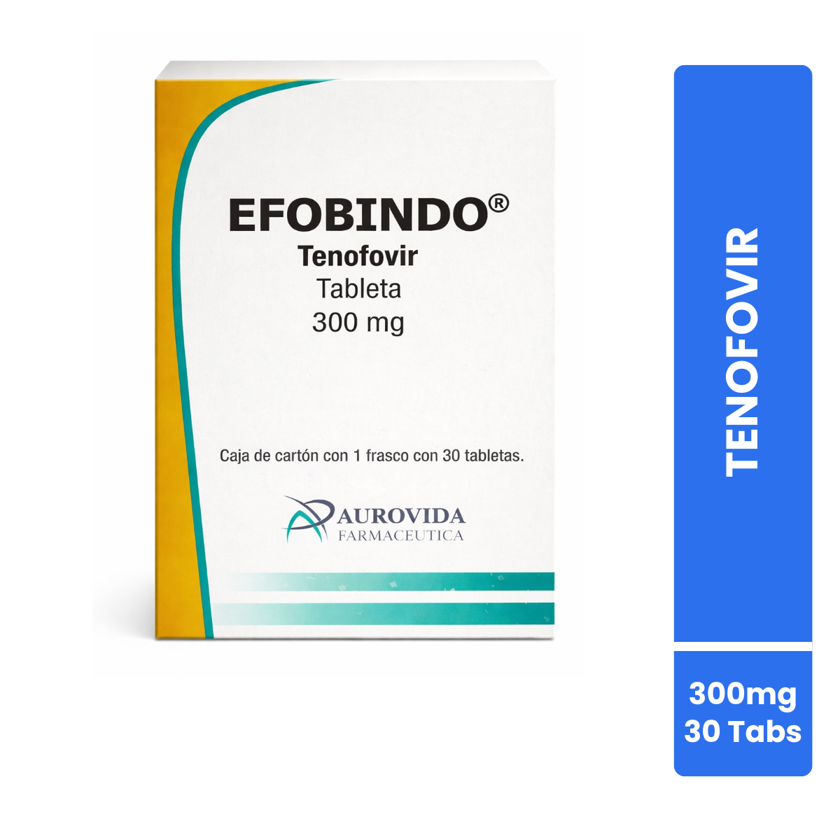 Efobindo Tenofovir 300 Mg Frasco Con 30 Tabletas Aurovida