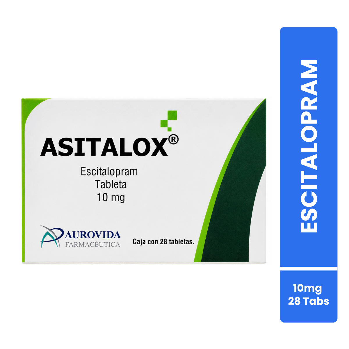 Asitalox Escitalopram 10 mg Caja con 28 Tabletas Aurovida