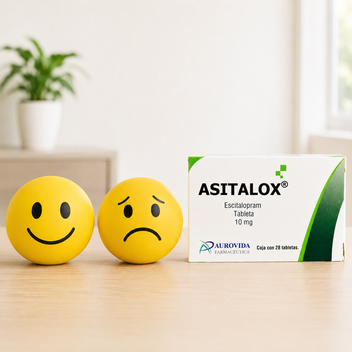 Asitalox Escitalopram 10 mg Caja con 28 Tabletas Aurovida