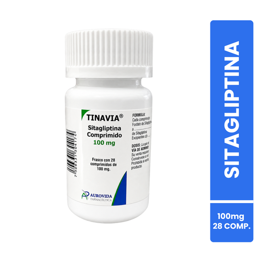 Tinavia Sitagliptina 100 Mg Frasco con 28 Comprimidos Aurovida