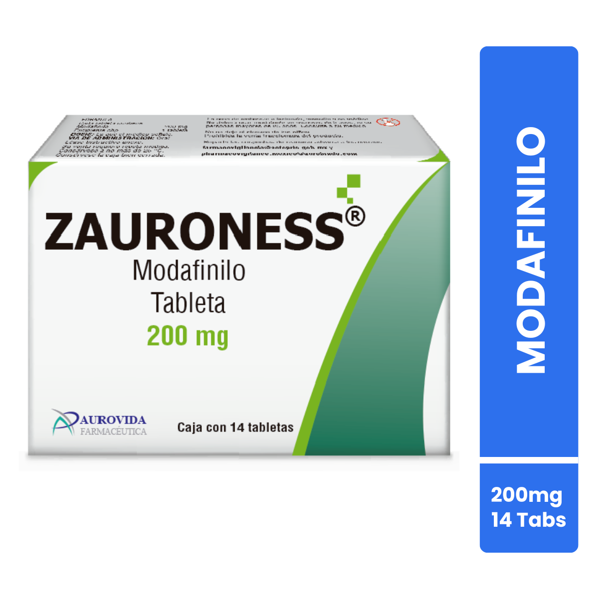 Zauroness Modafilino 200 Mg Caja con 14 Tabletas Aurovida