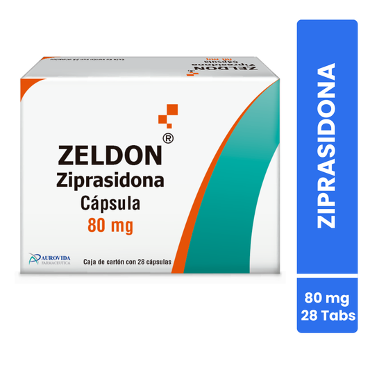 Zeldon Ziprasidona 80mg 28 Cápsulas - Aurovida