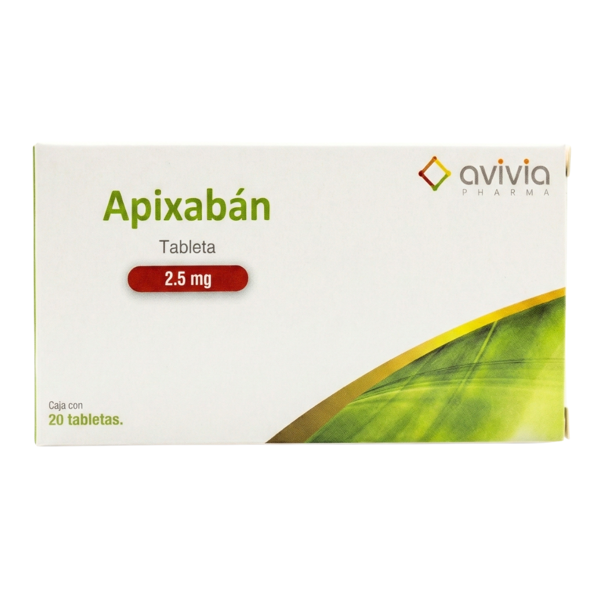 Apixabán 2.5 Mg Caja con 20 Tabletas Genérico de Elicuis Avivia