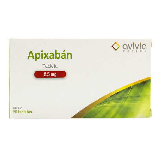 Apixabán 2.5 Mg Caja con 20 Tabletas Genérico de Elicuis Avivia