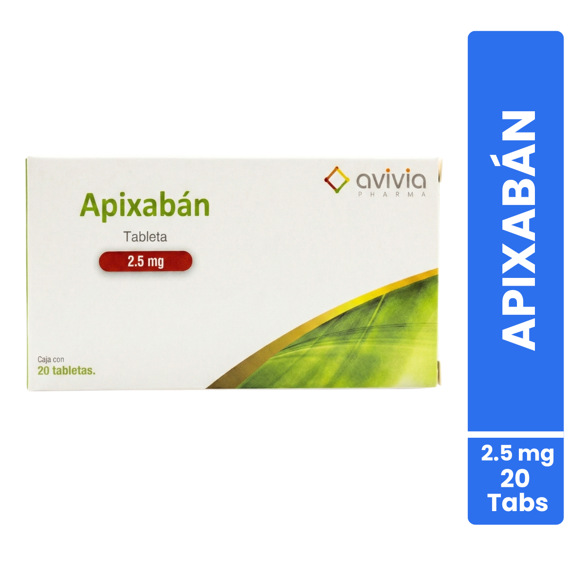 Apixabán 2.5 Mg 2 Cajas con 20 Tabletas C/u Genérico de Elicuis Avivia