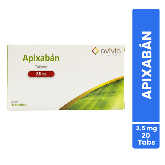 Apixabán 2.5 Mg 2 Cajas con 20 Tabletas C/u Genérico de Elicuis Avivia