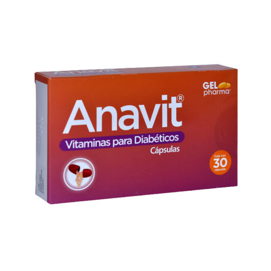 Anavit Vitaminas Para Diabéticos Caja Con 30 Cápsulas Gelpharma