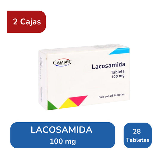 Lacosamida 100 Mg 2 Cajas 28 Tabletas C/u Camber