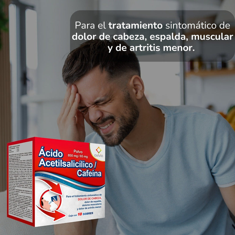 Ácido Acetilsalicílico / Cafeína 580mg/65mg 10 Sobres Polvo