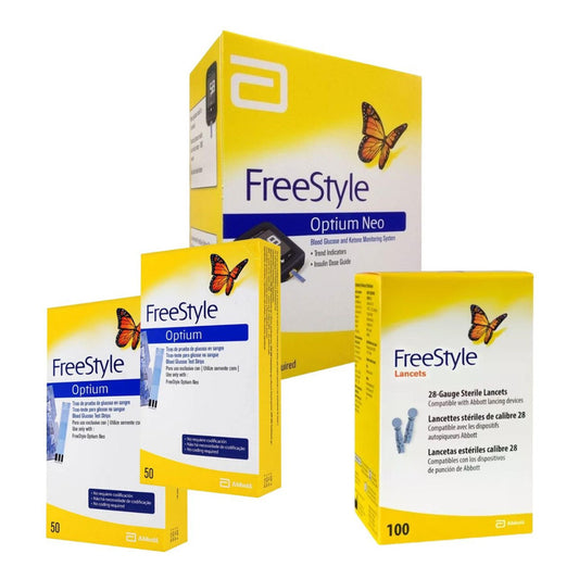 Glucometro Freestyle Optium Neo Con 100 Tiras Y 100 Lancetas Negro