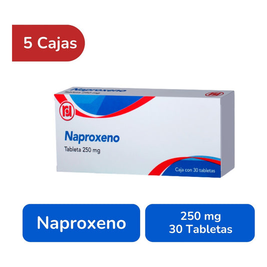 Naproxeno 250 Mg 5 Cajas Con 30 Tabletas C/u Randall