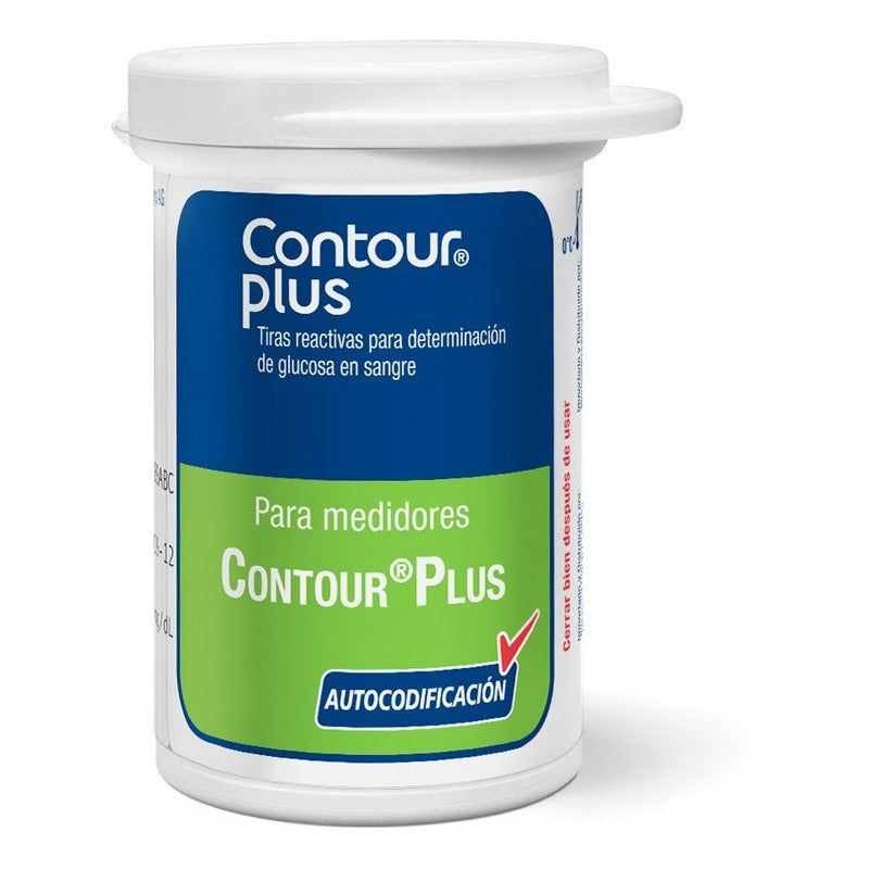 Contour Plus 50 Tiras Reactivas Para Glucómetro Blanco