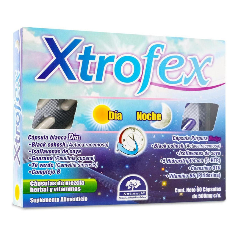 Xtrofex Día Y Noche Caja C/60 Capsulas Menopausia Sabor No