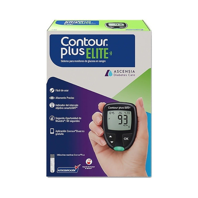 Glucómetro Contour Plus Elite Bluetooth Paquete Con 5 Piezas