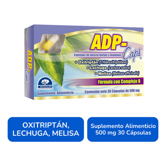 Adp Caps 500 Mg 30 Cápsulas Suplemento Alimenticio Natutech Sin Sabor