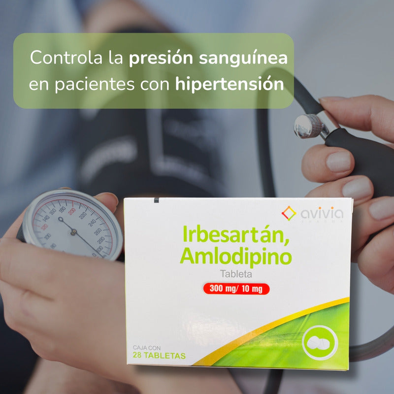 Irbesartán Amlodipino 300/10 Mg 2 Cajas Con 28 Tabletas C/u