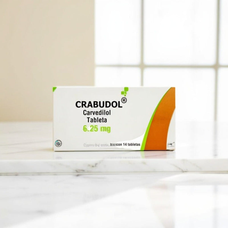 Crabudol Carvedilol 6.25 mg Caja con 14 Tabletas Aurovida
