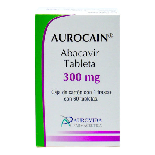 Aurocain Abacavir 300mg Frasco Con 60 Tabletas- Aurovida