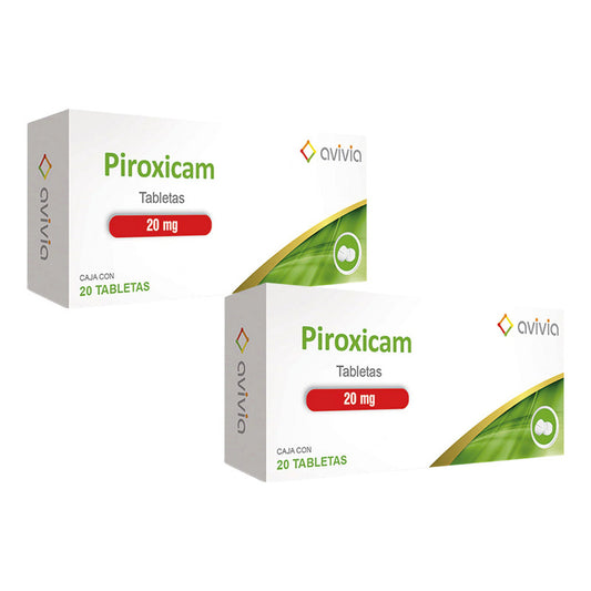 Piroxicam 20 Mg 2 Cajas Con 20 Tabletas C/u Avivia Pharma