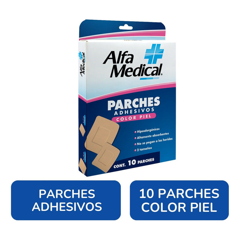 Alfa Medical Parches Adhesivos Color Piel Caja Con 10 Pzas