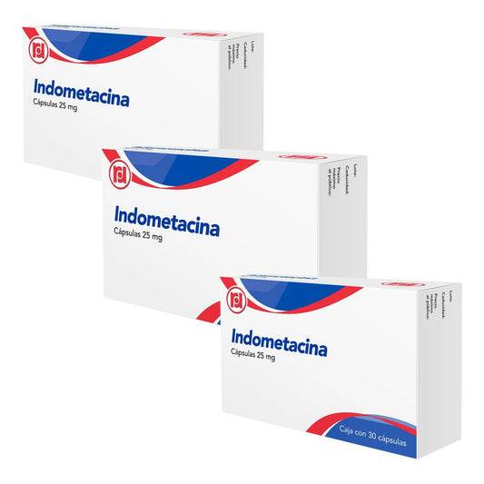 Indometacina 25 Mg 3 Cajas Con 30 Cápsulas C/u Randall