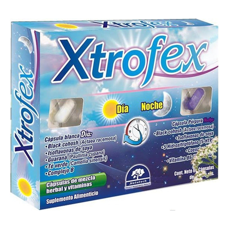 Xtrofex Día Y Noche Caja C/60 Capsulas Menopausia Sabor No