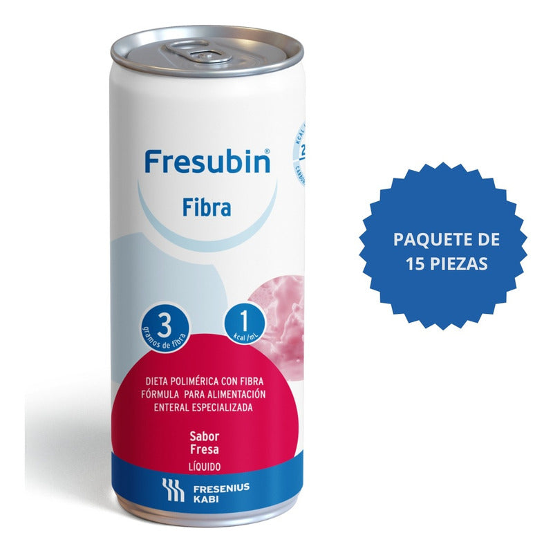 Fresubin Fibra Sabor Fresa 15 Piezas 236ml C/u Fresenius  Fresa