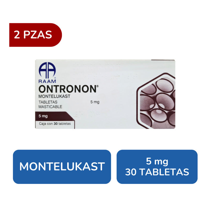 Ontronon Montelukast 5 Mg 2 Cajas Con 30 Tabs Mast C/u Raam
