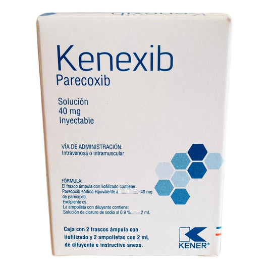 Kenexib Parecoxib Solución 40mg 2 Frascos Y 2 Ampolletas 2ml