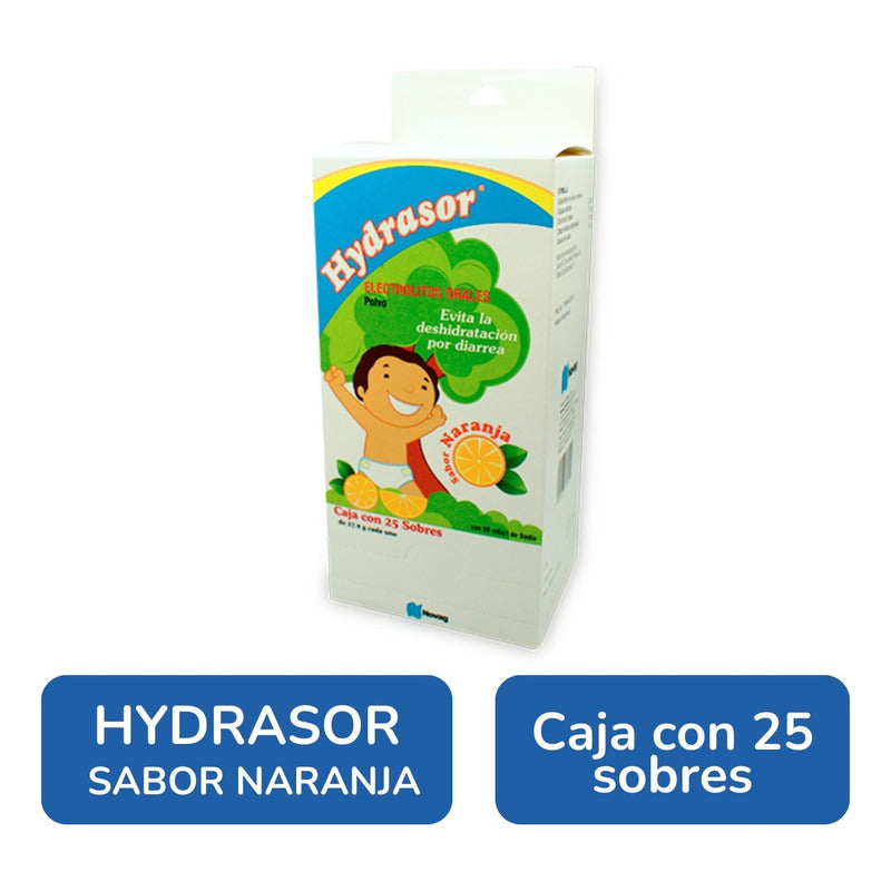 Hydrasor Electrolitos Orales Caja C/ 25 Sobres Sabor Naranja