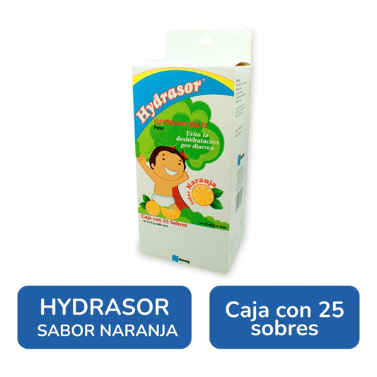 Hydrasor Electrolitos Orales Caja C/ 25 Sobres Sabor Naranja