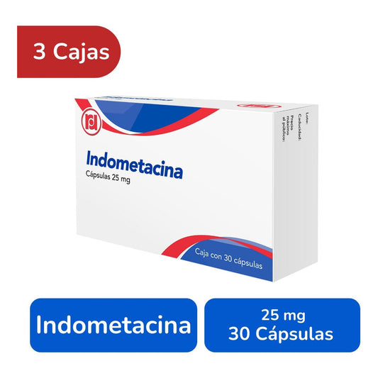Indometacina 25 Mg 3 Cajas Con 30 Cápsulas C/u Randall