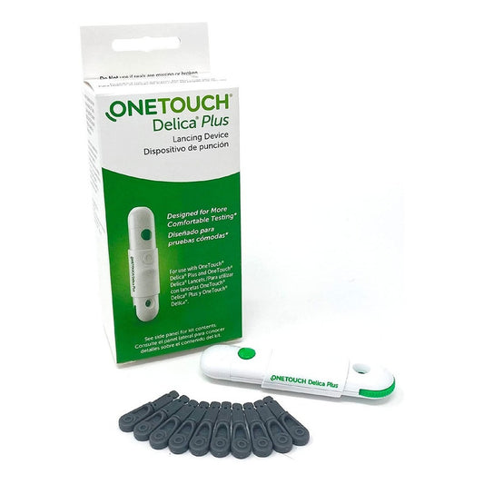 Puncionador Lancetero One Touch Delica Plus Con 25 Lancetas Blanco