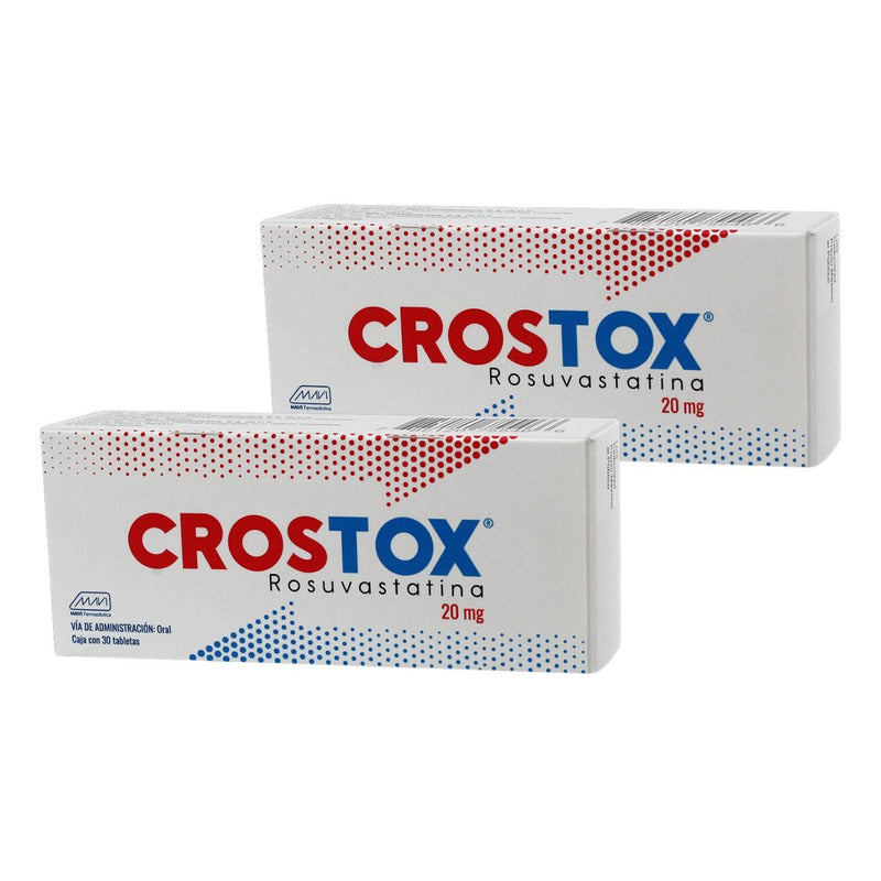 Crostox Rosuvastatina De 20mg 2 Cajas Con 30 Tableas C/u
