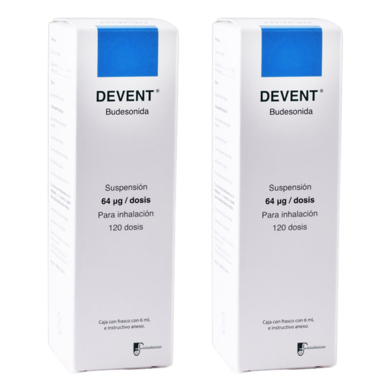 Devent Budesonida 2 Cjs 6ml 120 Dosis C/u Farmadextrum