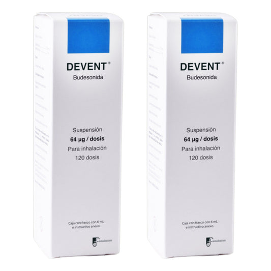 Devent Budesonida 2 Cjs 6ml 120 Dosis C/u Farmadextrum