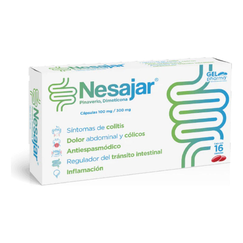 Nesajar Pinaverio / Dimeticona 100/300 Mg  16 Caps Gelpharma