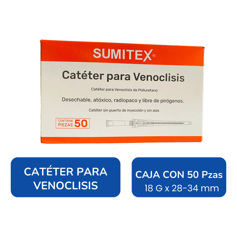 Catéter P/venoclisis 18g Caja Con 50 Unidades Sumitex Jayor