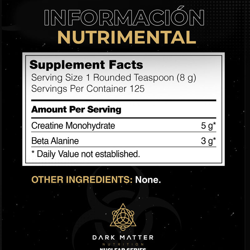Creatina + Beta Alanine Dark Matter / 1kg / 125 Srv /