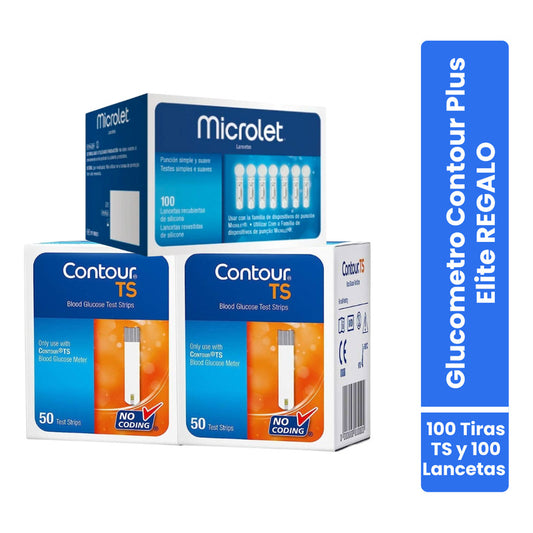 Contour Ts Paquete 100 Tiras Y 100 Lancetas Para Glucómetro Naranja