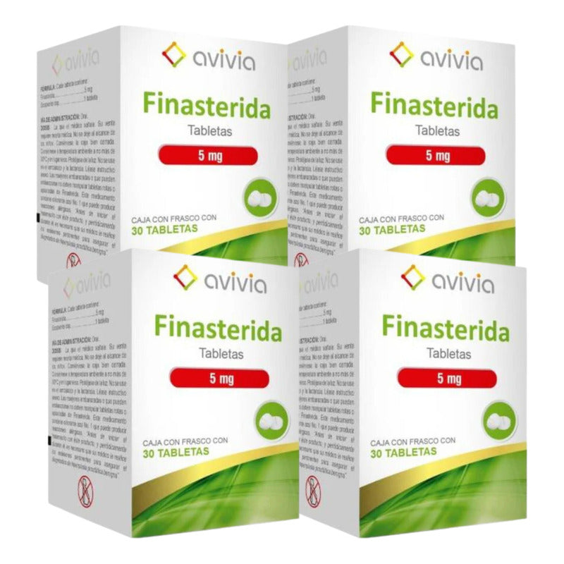 Avivia Finasterida 5mg 4 Frascos Con 30 Tabletas C/u
