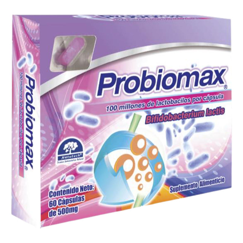 Probiomax Caja Con 60 Cápsulas De 500 Mg Natutech Sin Sabor