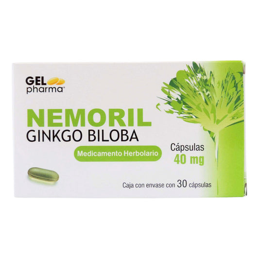 Nemoril Ginkgo Biloba Caja Con 30 Caps. 40 Mg Gel Pharma