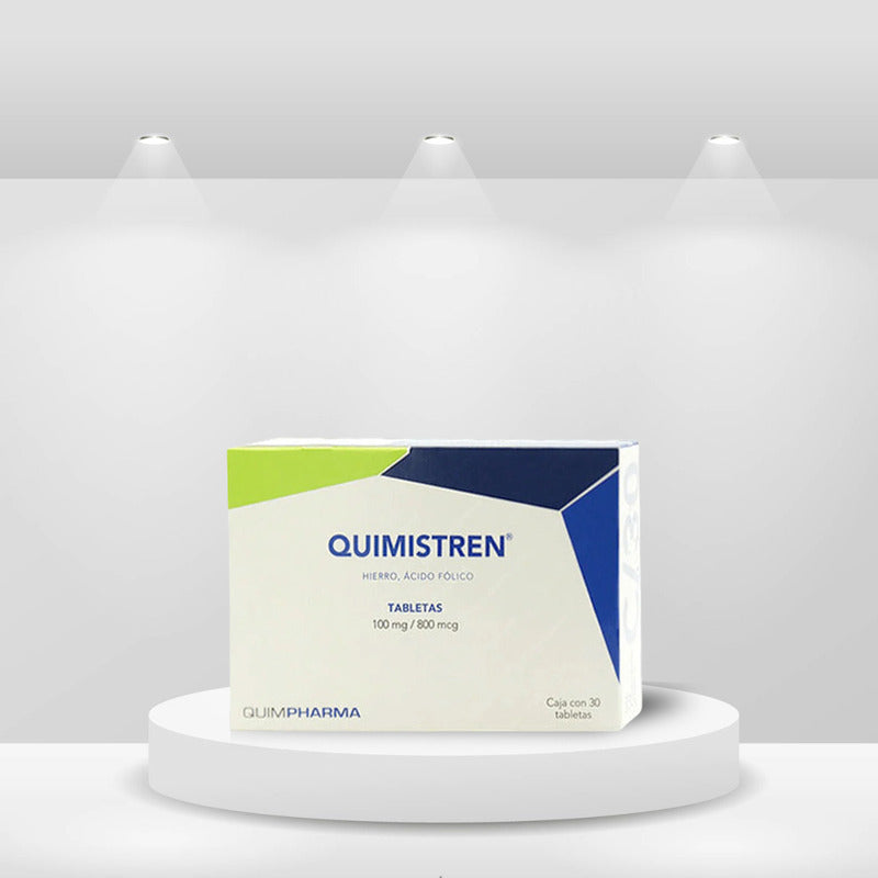 Quimistren Hierro, Ácido Fólico Caja Con 30 Tab 100mg/800mcg