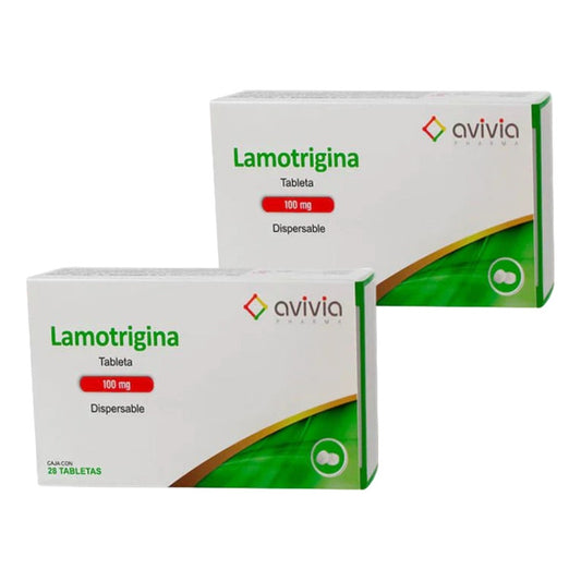 Lamotrigina 100 Mg 2 Cajas De 28 Tabletas Cada Una